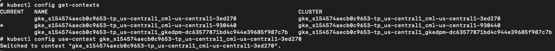 A screenshot of three sections of code, all white text on a black background. They are grouped from left to right as Name, Cluster and AUTHINFO.