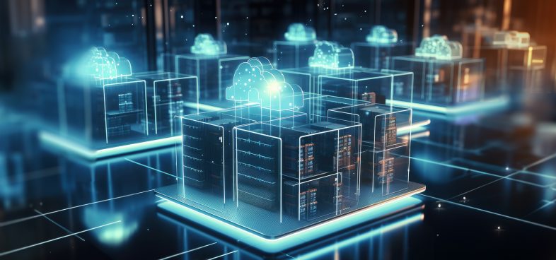 Pictorial representation of Azure OpenAI DNS resolution issue. Futuristic cityscape illustration with luminous structures and floating cloud elements, showcasing advanced technology and a dynamic, digitally enhanced environment.